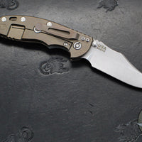 Hinderer XM-18 3.5"- NON FLIPPER- Bowie Edge- Stonewash Bronze Ti And Various G-10 Handles- Stonewash Finished S45VN Steel Blade