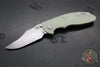 Hinderer XM-18 3.5"- NON FLIPPER- Bowie Edge- Stonewash Finished Ti And Translucent Green G-10- Stonewash Finished S45VN Steel Blade