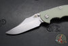 Hinderer XM-18 3.5"- NON FLIPPER- Bowie Edge- Stonewash Finished Ti And Translucent Green G-10- Stonewash Finished S45VN Steel Blade