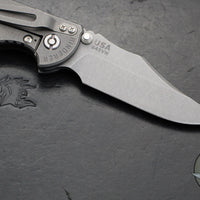 Hinderer XM-18 3.5"- NON FLIPPER- Bowie Edge- Working Finish Ti And Black G-10- Working Finish S45VN Steel Blade