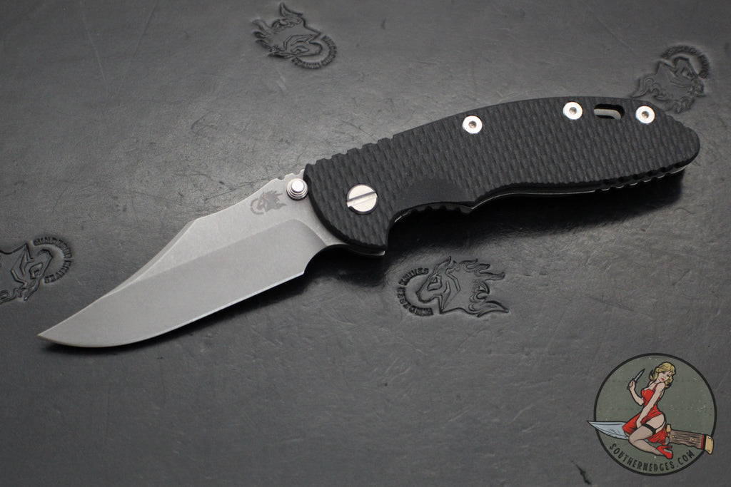 Hinderer XM-18 3.5"- NON FLIPPER- Bowie Edge- Working Finish Ti And Black G-10- Working Finish S45VN Steel Blade