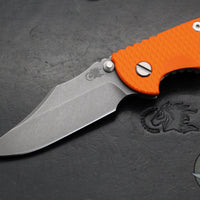 Hinderer XM-18 3.5"- NON FLIPPER- Bowie Edge- Working Finish Ti And Orange G-10- Working Finish S45VN Steel Blade