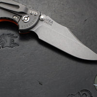 Hinderer XM-18 3.5"- NON FLIPPER- Bowie Edge- Working Finish Ti And Orange G-10- Working Finish S45VN Steel Blade