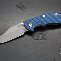 Hinderer XM-18 3.5"- NON FLIPPER- Bowie Edge- Working Finish Ti And BlueBlack G-10- Working Finish S45VN Steel Blade