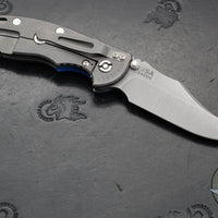 Hinderer XM-18 3.5"- NON FLIPPER- Bowie Edge- Working Finish Ti And BlueBlack G-10- Working Finish S45VN Steel Blade