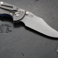 Hinderer XM-18 3.5"- NON FLIPPER- Bowie Edge- Working Finish Ti And BlueBlack G-10- Working Finish S45VN Steel Blade