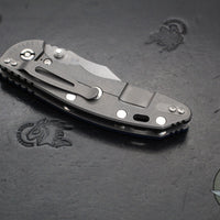 Hinderer XM-18 3.5"- NON FLIPPER- Bowie Edge- Working Finish Ti And BlueBlack G-10- Working Finish S45VN Steel Blade