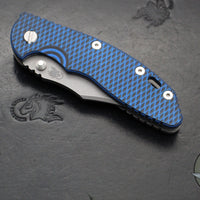 Hinderer XM-18 3.5"- NON FLIPPER- Bowie Edge- Working Finish Ti And BlueBlack G-10- Working Finish S45VN Steel Blade