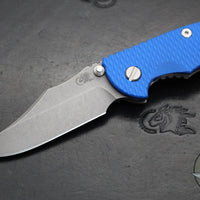 Hinderer XM-18 3.5"- NON FLIPPER- Bowie Edge- Working Finish Ti And Blue G-10- Working Finish S45VN Steel Blade