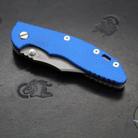 Hinderer XM-18 3.5"- NON FLIPPER- Bowie Edge- Working Finish Ti And Blue G-10- Working Finish S45VN Steel Blade