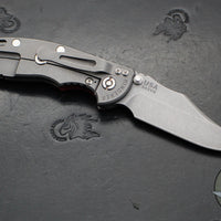 Hinderer XM-18 3.5"- NON FLIPPER- Bowie Edge- Working Finish Ti And Red G-10- Working Finish S45VN Steel Blade