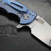 Hinderer XM-18 3.5"- Sheepsfoot- Stonewash Blue Titanium Handle- Various G-10- Stonewashed S45VN Steel Blade