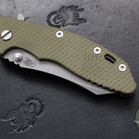 Hinderer XM-18 3.5"- Skinner Edge- Battle Bronze Ti And OD Green G-10- Working Finish Blade- S45VN
