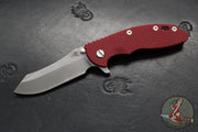 Hinderer XM-18 3.5"- Skinner Edge- Battle Bronze Ti And Red G-10- Working Finish Blade- S45VN