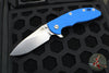 Hinderer XM-18 3.5"- Slicer Edge- Stonewash Blue Finished Titanium and Blue G-10- Stonewash Finished S45VN Blade