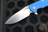 Hinderer XM-18 3.5"- Slicer Edge- Stonewash Blue Finished Titanium and Blue G-10- Stonewash Finished S45VN Blade