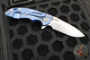 Hinderer XM-18 3.5"- Slicer Edge- Stonewash Blue Finished Titanium and Blue G-10- Stonewash Finished S45VN Blade