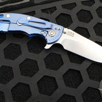 Hinderer XM-18 3.5"- Slicer Edge- Stonewash Blue Finished Titanium and Blue G-10- Stonewash Finished S45VN Blade