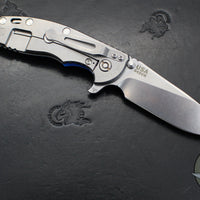 Hinderer XM-18 3.5"- Slicer Edge- Stonewash Finished Titanium and BlueBlack G-10- Stonewash Finished S45VN Blade