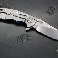 Hinderer XM-18 3.5"- Slicer Edge- Stonewash Finished Titanium and Blue G-10- Stonewash Finished S45VN Blade
