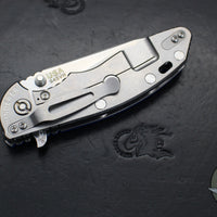 Hinderer XM-18 3.5"- Slicer Edge- Stonewash Finished Titanium and Blue G-10- Stonewash Finished S45VN Blade