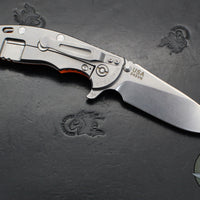 Hinderer XM-18 3.5"- Slicer Edge- Stonewash Finished Titanium and Orange G-10- Stonewash Finished S45VN Blade
