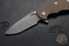 Hinderer XM-18 3.5"- Spearpoint- Battle Bronze Finished Titanium And FDE G-10 Handle- Working Finish S45VN Steel Blade