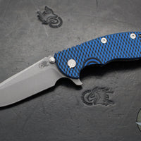Hinderer XM-18 3.5"- Spearpoint-  Working Finish Ti and BlueBlack G-10 Handle- Working Finish S45VN Blade