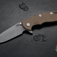 Hinderer XM-18 3.5"- Spearpoint-  Working Finish Ti and FDE G-10 Handle- Working Finish S45VN Blade