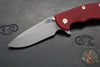 Hinderer XM-18 3.5"- Spearpoint-  Working Finish Ti and Red G-10 Handle- Working Finish S45VN Blade