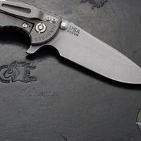 Hinderer XM-18 3.5"- Spearpoint-  Working Finish Ti and Red G-10 Handle- Working Finish S45VN Blade