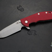 Hinderer XM-24 4.0"- Spanto Edge- Working Finish Ti And Red G-10 Handle- Working Finish S45VN Blade