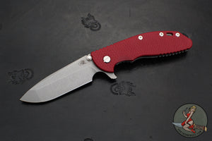 Hinderer XM-24 4.0"- Spanto Edge- Working Finish Ti And Red G-10 Handle- Working Finish S45VN Blade