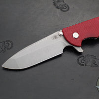 Hinderer XM-24 4.0"- Spanto Edge- Working Finish Ti And Red G-10 Handle- Working Finish S45VN Blade