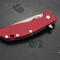 Hinderer XM-24 4.0"- Spanto Edge- Working Finish Ti And Red G-10 Handle- Working Finish S45VN Blade