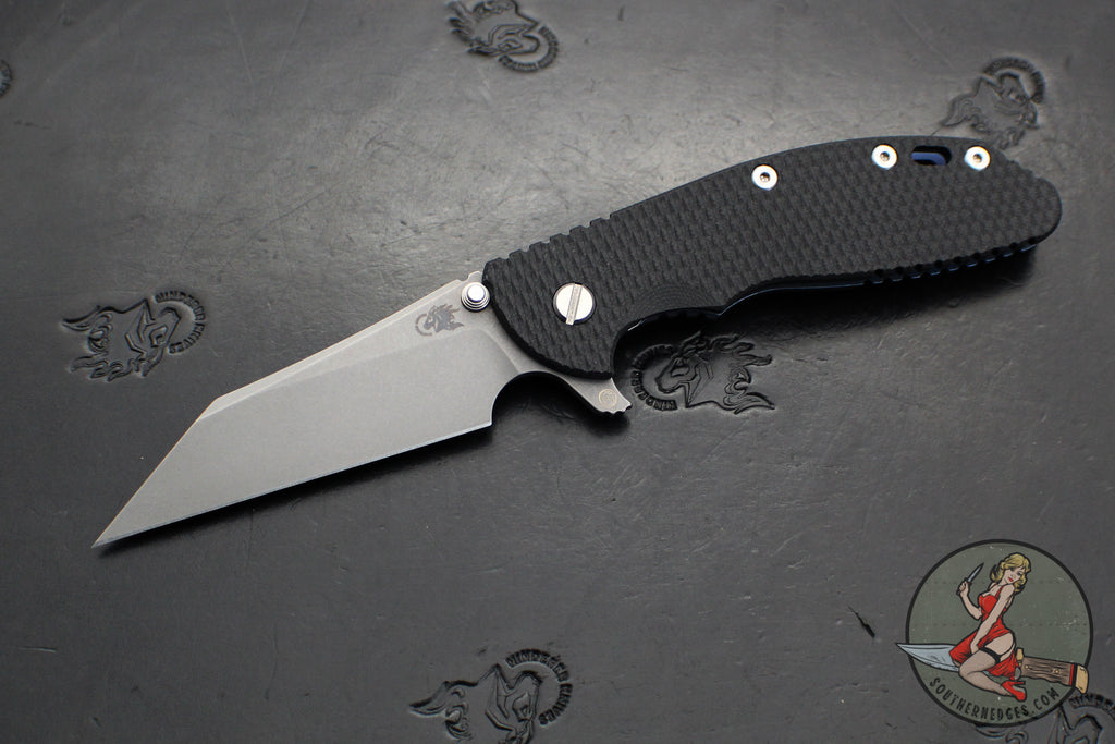 Hinderer XM-24 4.0"- Skinny Wharncliffe Edge- Battle Blue Titanium And Various G-10 Handles- Working Finish S45VN Blade