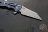 Hinderer XM-24 4.0"- Skinny Wharncliffe Edge- Battle Blue Titanium And Various G-10 Handles- Working Finish S45VN Blade