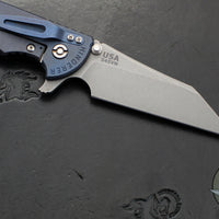 Hinderer XM-24 4.0"- Skinny Wharncliffe Edge- Battle Blue Titanium And Various G-10 Handles- Working Finish S45VN Blade