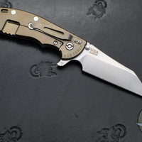 Hinderer XM-24 4.0"- Skinny Wharncliffe Edge- Stonewash Bronze Finished Titanium And Various G-10 Handles- Stonewash S45VN Blade