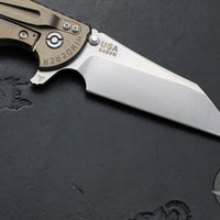 Hinderer XM-24 4.0"- Skinny Wharncliffe Edge- Stonewash Bronze Finished Titanium And Various G-10 Handles- Stonewash S45VN Blade