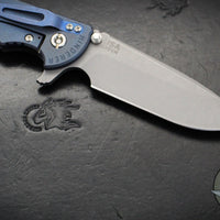 Hinderer XM-24 4.0"- Spearpoint- Battle Blue Ti And Black G-10 Handle- Working Finish S45VN Blade