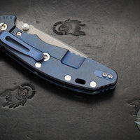 Hinderer XM-24 4.0"- Spearpoint- Battle Blue Ti And Black G-10 Handle- Working Finish S45VN Blade