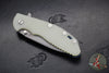 Hinderer XM-24 4.0"- Spearpoint- Battle Blue Ti And Translucent Green G-10 Handle- Working Finish S45VN Blade