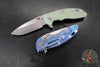 Hinderer XM-18 3.25"- Spearpoint- Stonewash Blue Finished Titanium and Various G-10 Handle Scales- Stonewash Finished S45VN Steel Blade