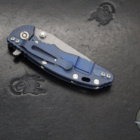 Hinderer XM-18 3.0"- Harpoon Tanto- Battle Blue Titanium And Various G-10 Handles- Working  Finish S45VN Blade