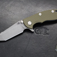 Hinderer XM-18 3.0"- Harpoon Tanto- Battle Blue Titanium And Various G-10 Handles- Working  Finish S45VN Blade