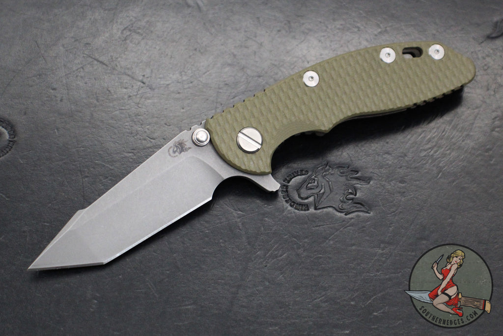 Hinderer XM-18 3.0"- Harpoon Tanto- Battle Bronze Titanium And Various G-10 Handles- Working  Finish S45VN Blade