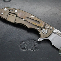 Hinderer XM-18 3.0"- Harpoon Tanto- Stonewash Bronze Titanium And Various G-10 Handles- Stonewash Finished S45VN Blade