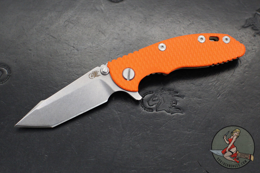 Hinderer XM-18 3.0"- Harpoon Tanto- Stonewash Bronze Titanium And Various G-10 Handles- Stonewash Finished S45VN Blade