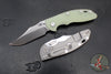 Hinderer XM-18 3.5"- NON FLIPPER- Bowie Edge- Bead Blast Titanium And Various G-10 Scale- Stonewash Finished Magnacut Blade